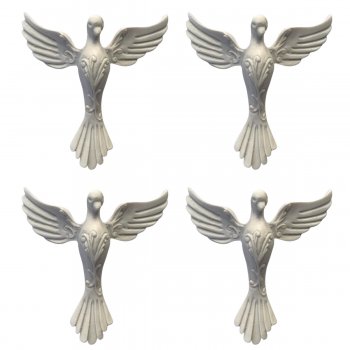Divino Espírito Santo Kit 10 Pombinhas Para Batizado Resina