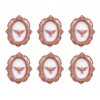 Kit Batizado Divino Espírito Santo Rose Gold Lembrancinha ( 6 Unidades)
